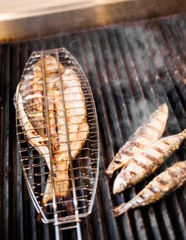 Fish on the grill in a Portugese Restaurant