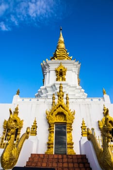 thai style pagoda on clear sky scene,Chiangrai,Thailand