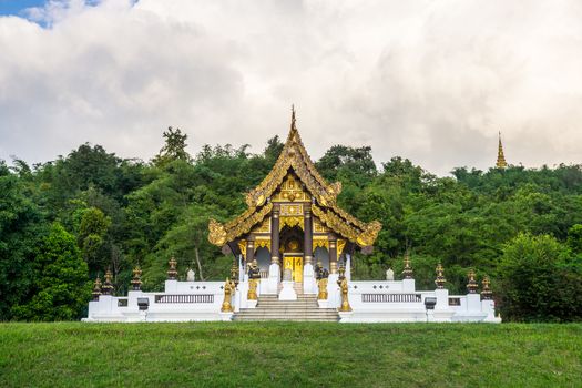 thai style pavilion on cloudy sky scene,Chiangrai,Thailand
