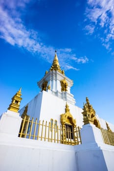 thai style pagoda on clear sky scene,Chiangrai,Thailand