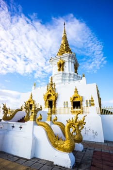 thai style pagoda on clear sky scene,Chiangrai,Thailand