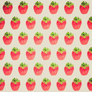 Vintage retro looking Strawberry fruit useful as a seamless background