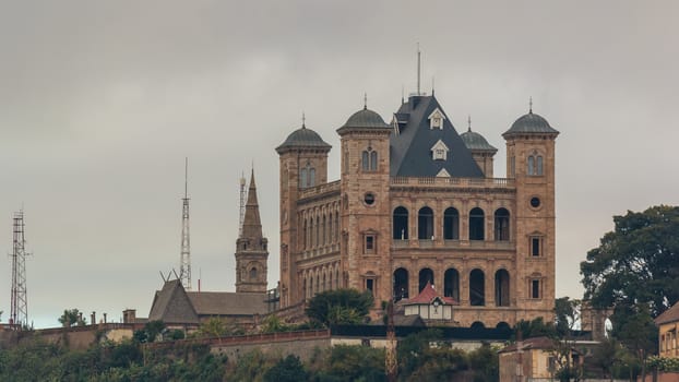 The Manjakamiadana Rova, also called the Queen's Palace, is a landmark of Antananarivo which served as the residence of the kings and queens of the Madagascar.