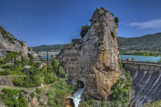 HDR picture at the dam in Sta.Maria de la Pena. Great image with saturated colors and details.