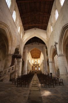 Inside view of the Saint Pierre Cathedral in Saintes France