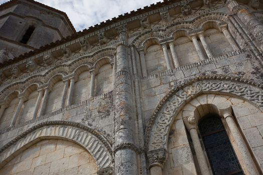 Archery detail of the romanesque Retaud church,Charente, France