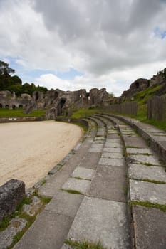 Ruins of roman amphitheater in Saintes ,France