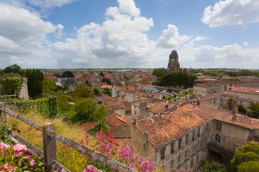 Panoramic view of the town of Saintes in France
