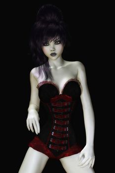 Digital Illustration of a Gothic Female