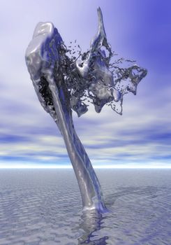 3D Illustration of splashing Fluid