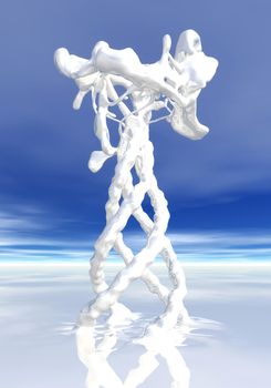3D Illustration of splashing Fluid