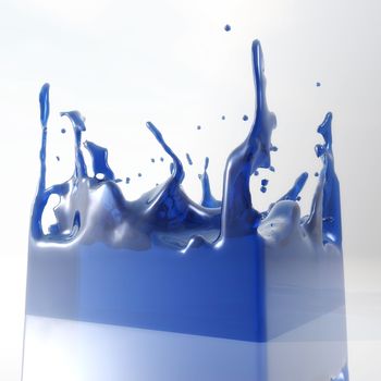 3D Illustration of splashing Fluid