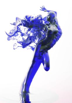 3D Illustration of a liquid Female