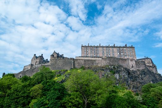 Edinburgh Castle on Castle Rock in Edinburgh, Scotland, UK