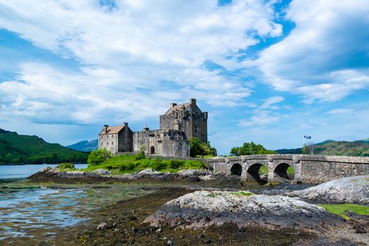 Most famous castle in Scotland: Eilean Donan Castle in the highlands of Scotland, UK