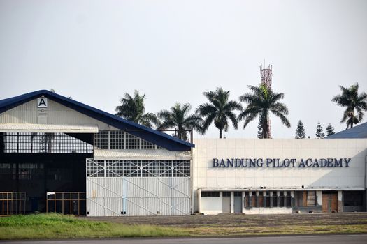 bandung, indonesia-june 16, 2014: bandung pilot academy building that located in husein sastranegara airport bandung.