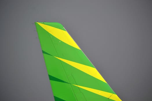 bandung, indonesia-june 16, 2014: Citilink airplane tail wing captured on husein sastranegara airport bandung.