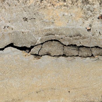 Composition of cracked concrete texture closeup background. 