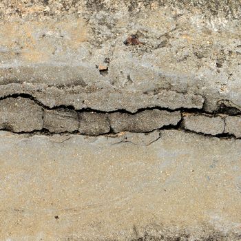 Composition of cracked concrete texture closeup background. 