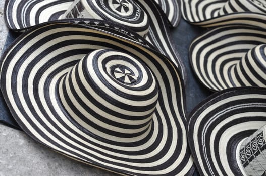 Sombreros Volteados - Typical Colombian Hats on the marketplace, Cartagena, Colombia