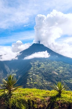  Eruption of a volcano Tungurahua, Cordillera Occidental of the Andes of central Ecuador, South America