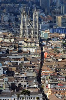 Quito is the capital city of Ecuador in northwestern South America. It is located in northern Ecuador in the Guayllabamba river basin on the eastern slopes of the Pichincha ( 15,728 ft; 4,794 m), an active stratovolcano in the Andes mountains. At 9,300 ft (2,850 m) above sea level at the Plaza de la Independencia, Quito is the second highest capital city in the world.