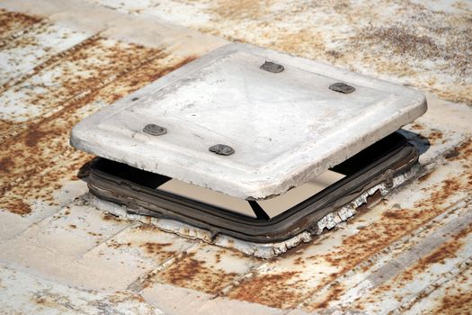 bus roof ceiling opened for air ventilation