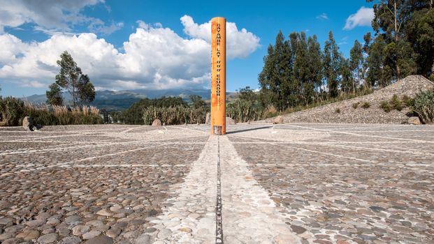 Equator Line Monument, marks the point through which the equator passes, Cayambe, Ecuador