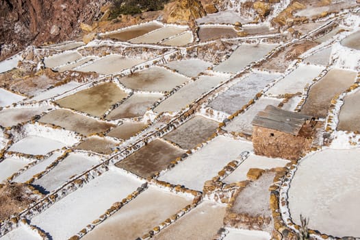 Salinas de Maras, the traditional inca salt field in Maras near Cuzco in Sacred Valley, Peru