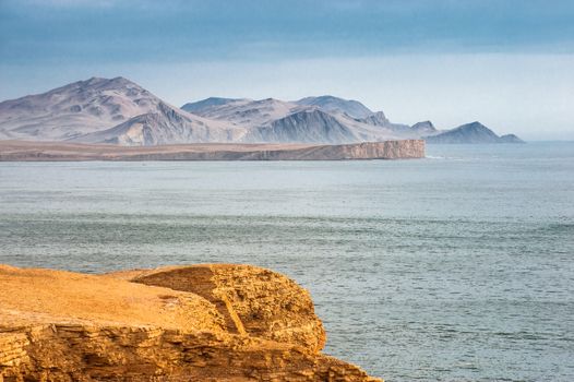 Peruvian Coastline, Rock formations at the coast, Paracas National Reserve, Paracas, Ica Region, Peru