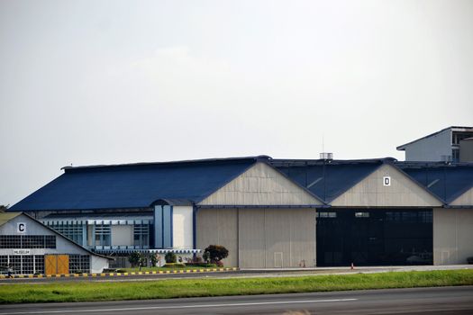 airplane hangar that located in husein sastranegara airport bandung