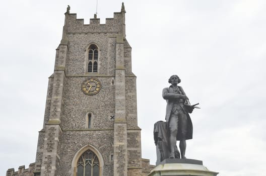 Church and statue at sudbury