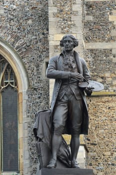 Thomas Gainsbough with church behind