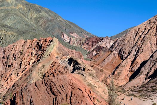Colorful valley of Quebrada de Humahuaca, central Andes Altiplano, Argentina