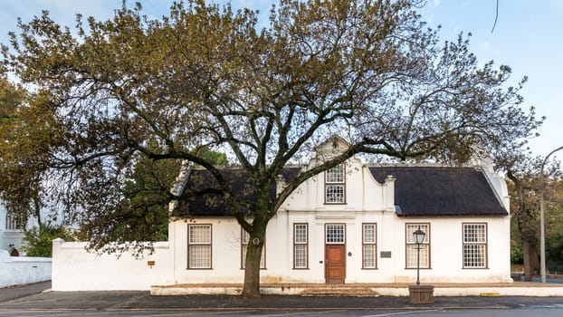 An old heritage Cape Dutch house  built at the end of the 18th century in Stellenbosch, South Africa