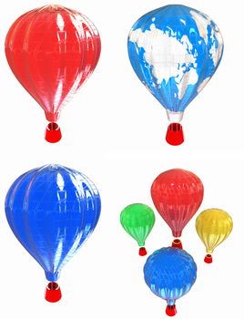 Air Balloons set on a white background