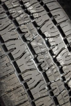 close-up of fresh tire rubber