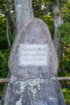 Victoriasicht memorial stone in the national park Jasmund