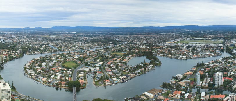 Aerial view of urban at Gold Coast, Queensland, Australia
