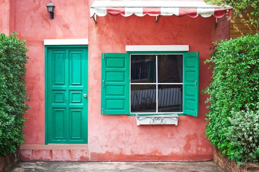 Door and window exterior Europe Style old House