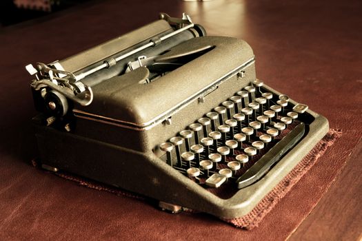 old vintage typewriter on table