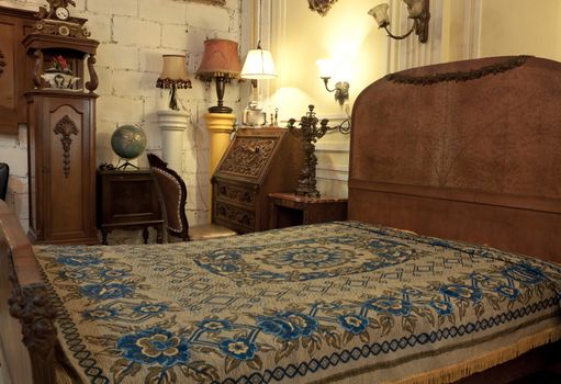 vintage and luxurious bedroom interior in the house