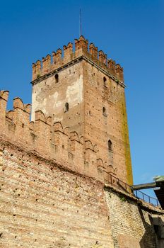 Medieval Old Castle Castelvecchio, aka Scaliger Castle in Verona, Italy