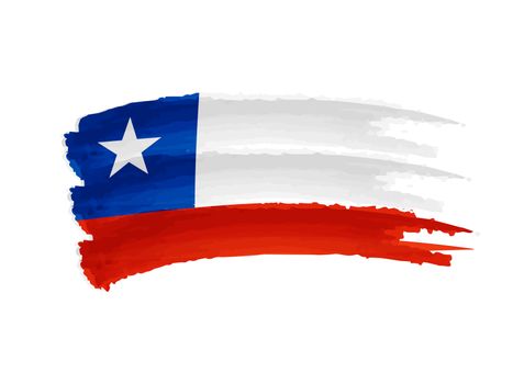 Chilean flag - isolated hand drawn illustration banner