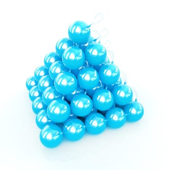 Traditional Christmas toys on a reflective background 