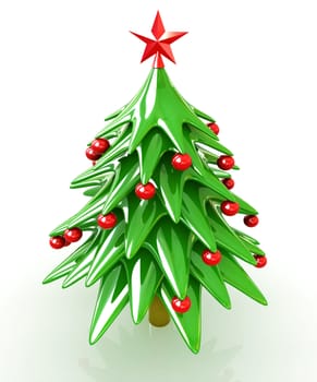 Christmas tree on a white background 