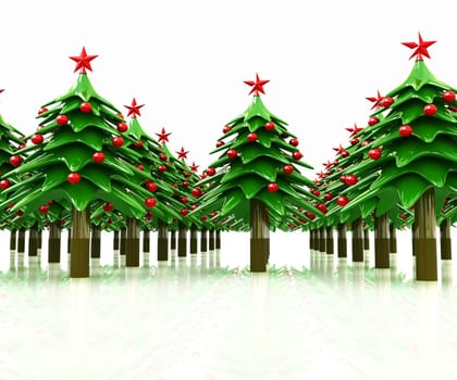 Christmas trees on a white background 