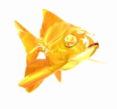 Gold fish. Isolation on a white background