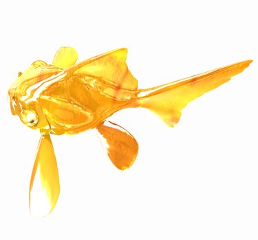 Gold fish. Isolation on a white background