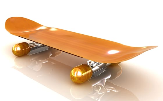 Skateboard on a white background